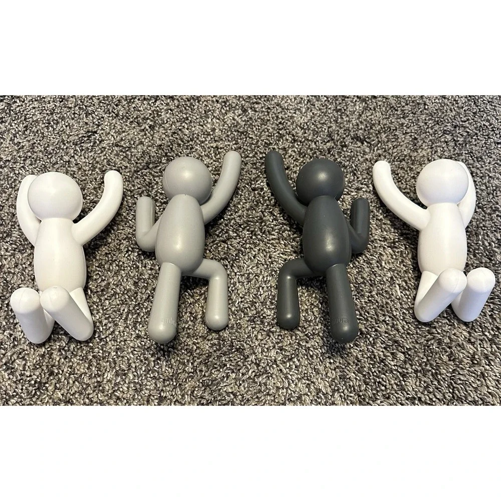 Variety Lot of 4 Umbra Buddy Wall Hooks – People Shaped Wall Mounting Coat Hooks